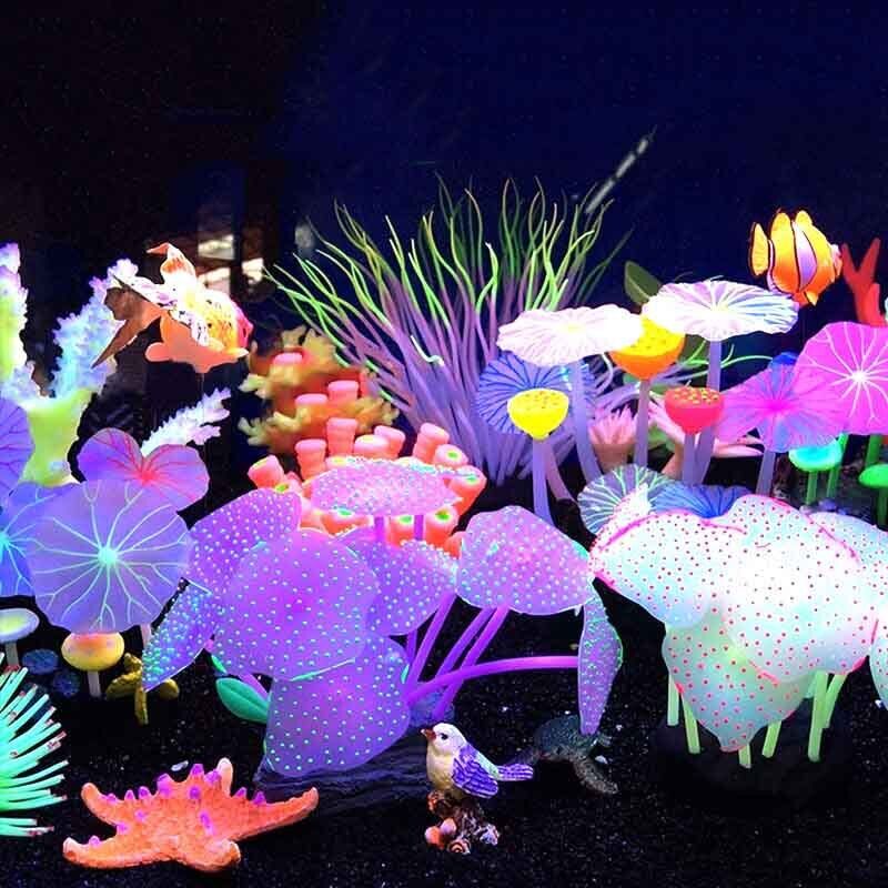 Aquarium Fish Enrichment - Silikon Bercahaya untuk Lanskap Akuarium Buatan,