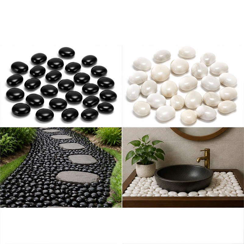 Aquarium Decoration Rock - Batu Sungai Poles Putih & Hitam