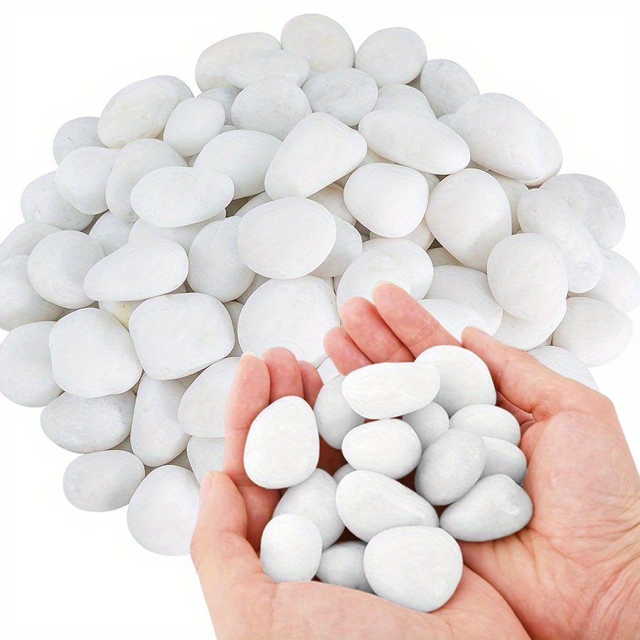 Aquarium Decoration Rock - 200/400g Batu Kerikil Putih Poles Tinggi
