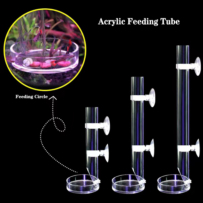 Aquarium Fish Auto Feeder - 1 Buah Akrilik Pengumpan Akuarium Tabung