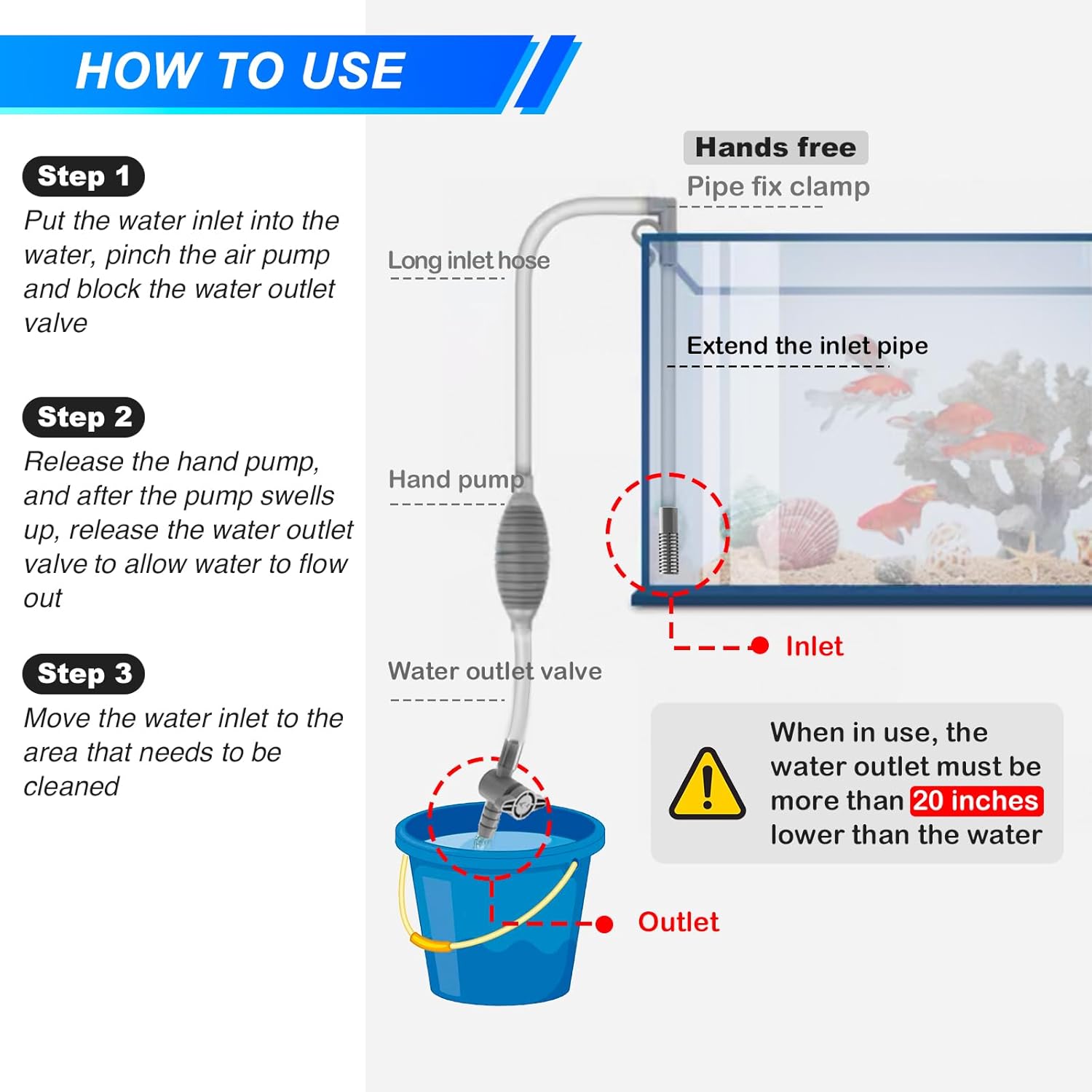 Kit peralatan pembersih akuari - Gravel Vacuum Cleaner ulasan dan harga