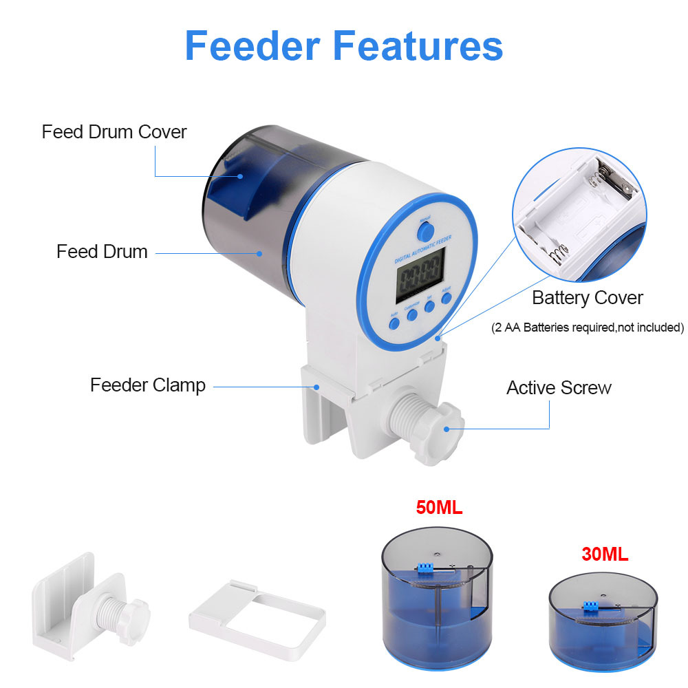 Pengumpan Ikan Otomatis Pengat - Aquarium Fish Auto Feeder ulasan dan harga