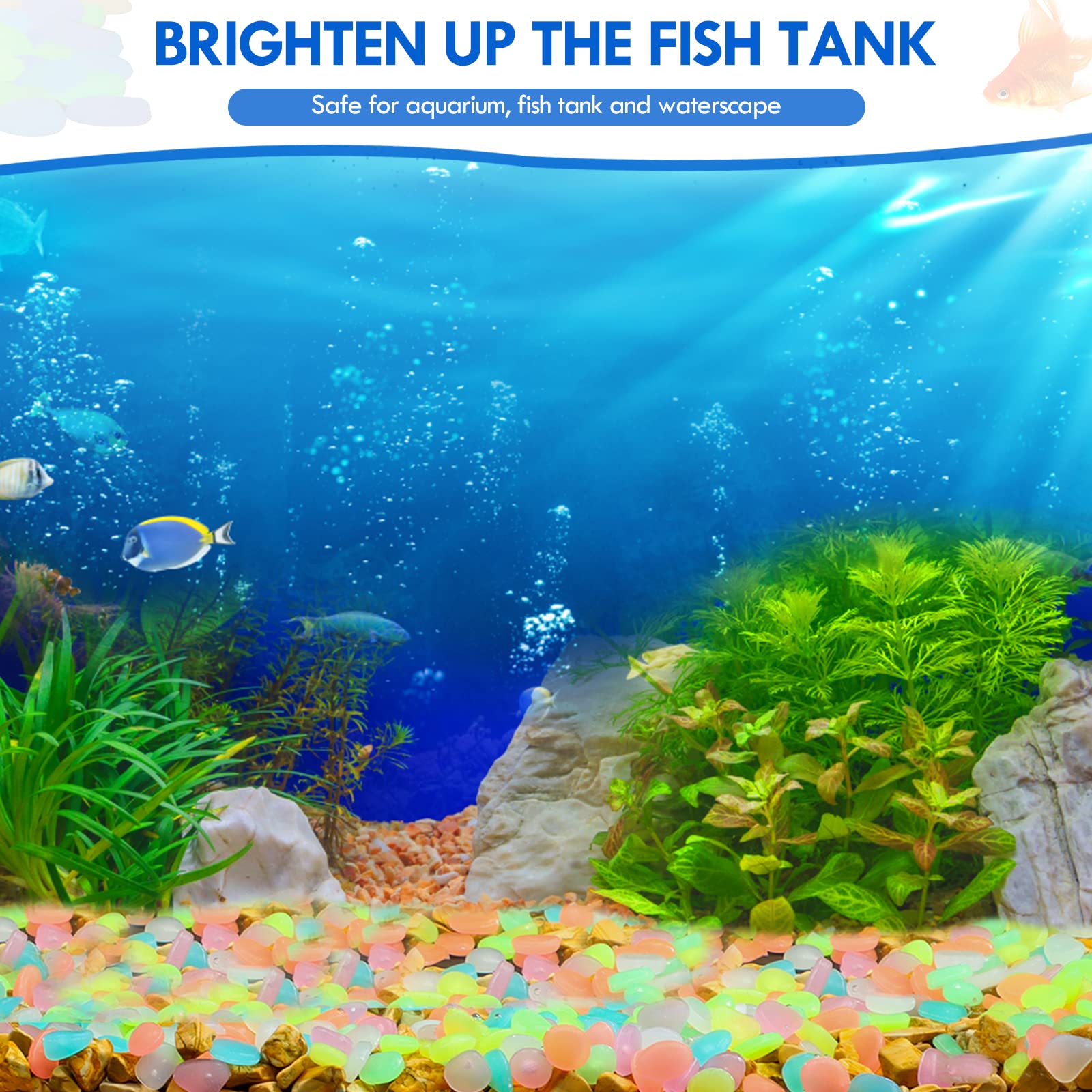 100 buah kerikil taman menyala - Aquarium Decoration Rock ulasan dan harga