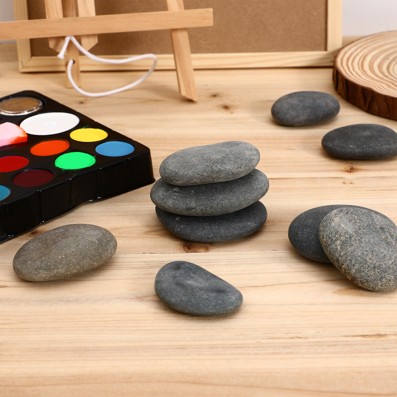 9 buah Batu Datar yang Dicat u - Aquarium Decoration Rock ulasan dan harga