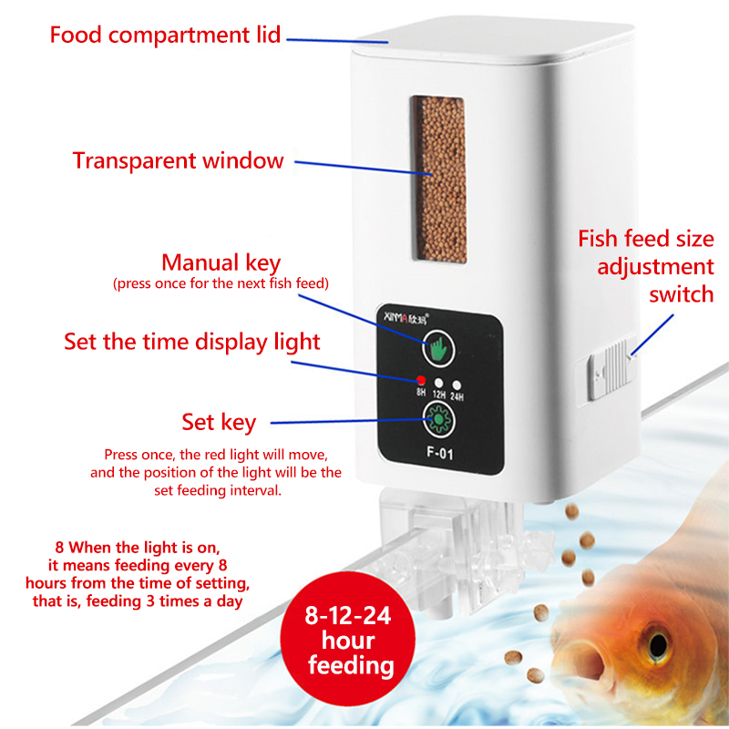 Pemberi makan akuarium 400ml,  - Aquarium Fish Auto Feeder ulasan dan harga